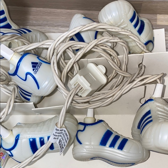 Adidas White and Blue Shoe String Lights royal blue eggshell vintage - Picture 9 of 10